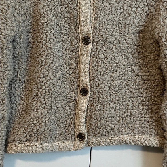 NWT MASSIMO DUTTI Boucle Knit Alpaca Wool Beige Cardigan with Buttons, Size S - Picture 7 of 15